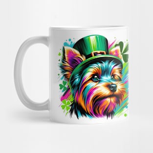 Yorkshire Terrier in Leprechaun Hat for St Patrick's Day Mug